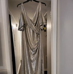 Betsy and Adam size 14W silver dress